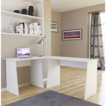 Rohový Písací Stôl Masola Biely - Nábytok do kancelárie a pracovne > Písacie stoly