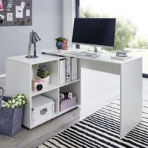 Rohový Písací Stôl Wohnling Biely - Nábytok do kancelárie a pracovne > Písacie stoly